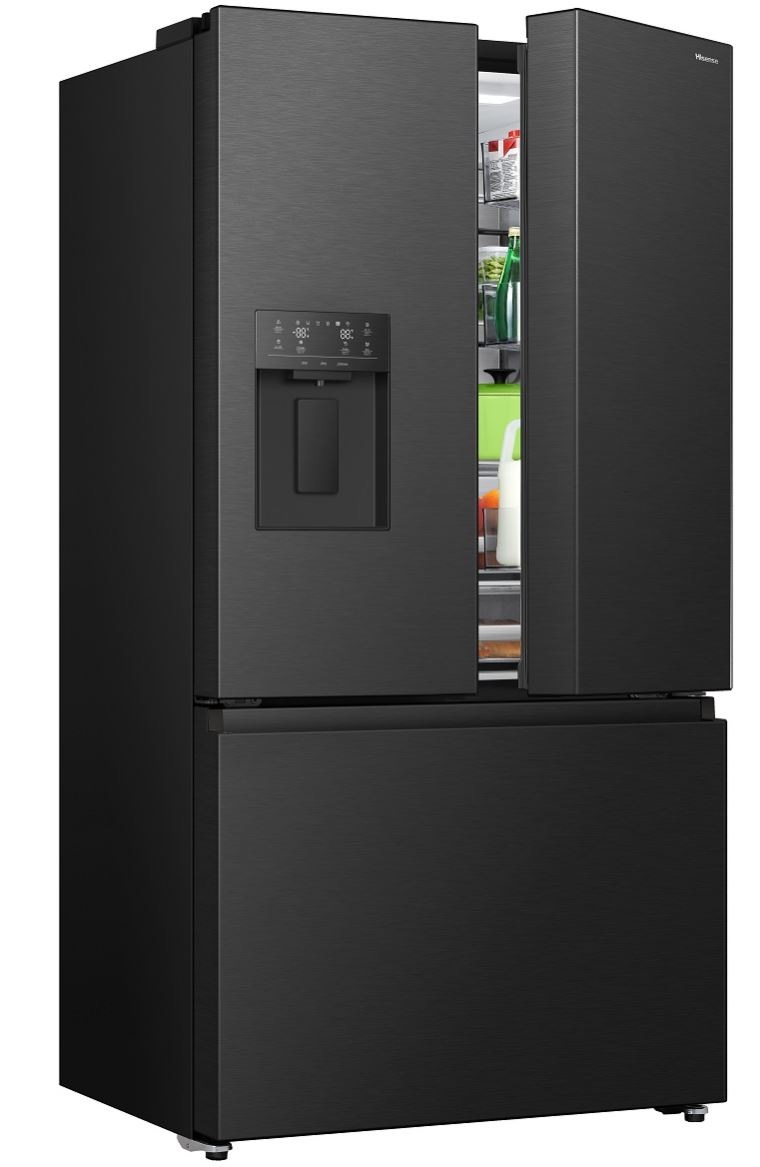 Americká lednice Hisense RF815N4SEFE černá Detail dveří Chladničky amer. Hisense RF815N4SEFE,