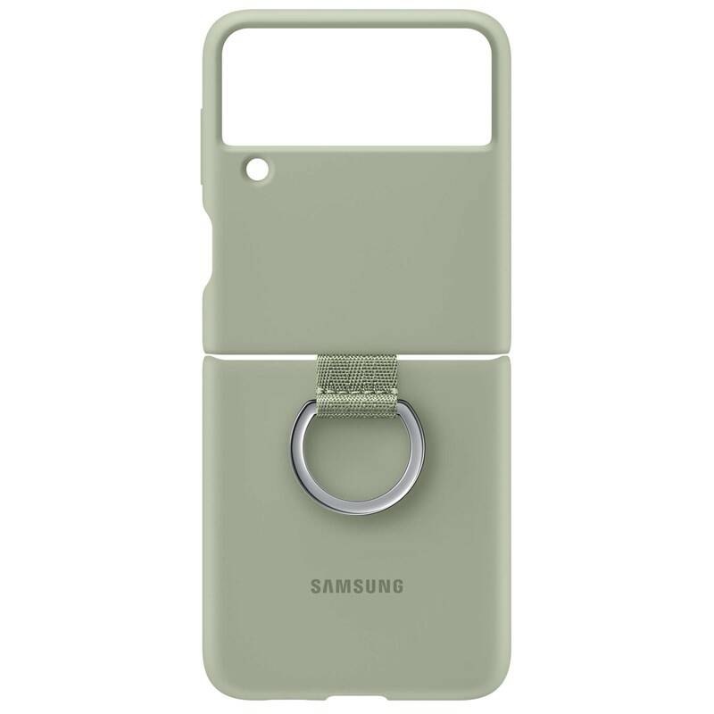 Kryt na mobil Samsung Silicone Cover s držákem Galaxy Z Flip3 zelený