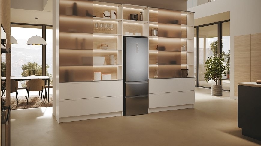 Chladnička s mrazničkou Haier HTW5618CNMG stříbrná Chladnička s mrazničkou Haier HTW5618CNMG stříbrná