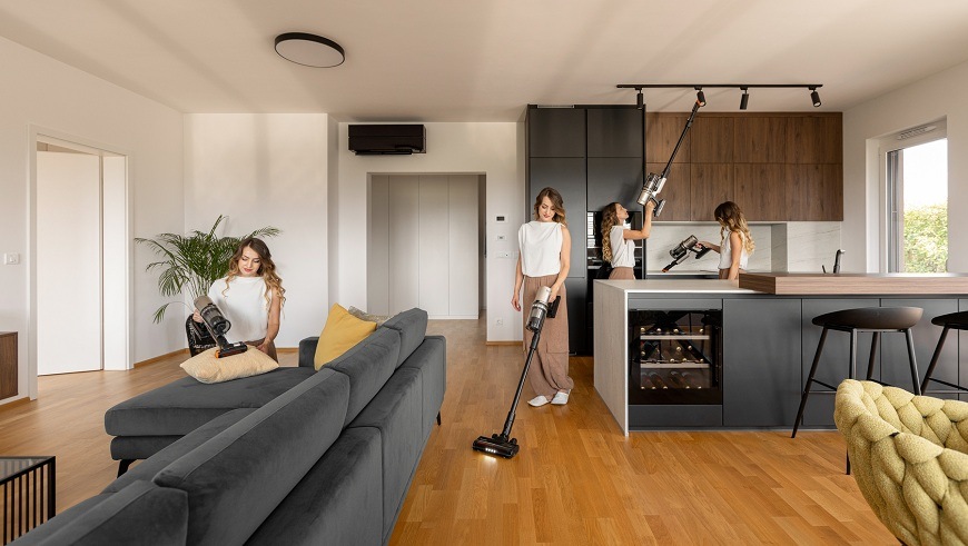 Tyčový vysavač Gorenje SVC259441NFGO NEO FLOW INVERTERPOWER zlatý možnosti využití vysavače Gorenje SVC259441NFGO