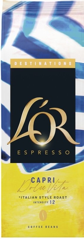 Káva zrnková L'OR CAPRI 450 g je směsí arabiky a robusty