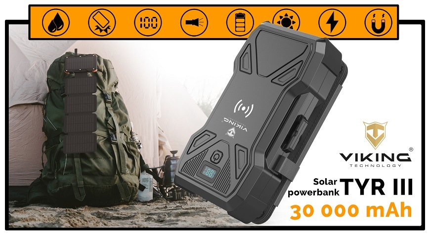Powerbanka Viking TYR III, 30 000mAh černá