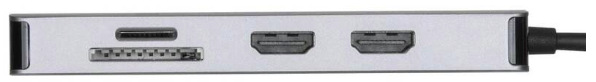 Dokovací stanice Targus Universal USB-C Dual HDMI 4K Dock, 100W PD Pass-Thru, MST stříbrná Dokovací stanice Targus USB-C Dual HDMI 4K