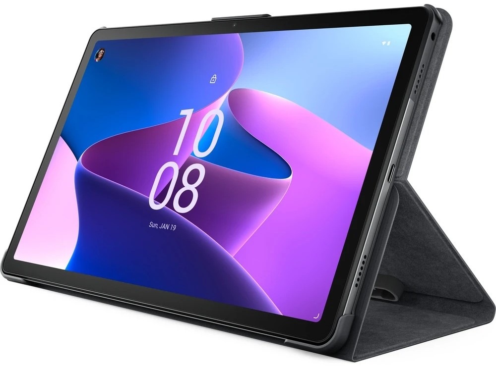 Pouzdro na tablet Lenovo Folio Case na Tab M10 Plus 3rd Gen šedé Pouzdro na tablet Lenovo Folio Case na Tab M10 Plus 3rd Gen (ZG38C03903) v poloze stojánku