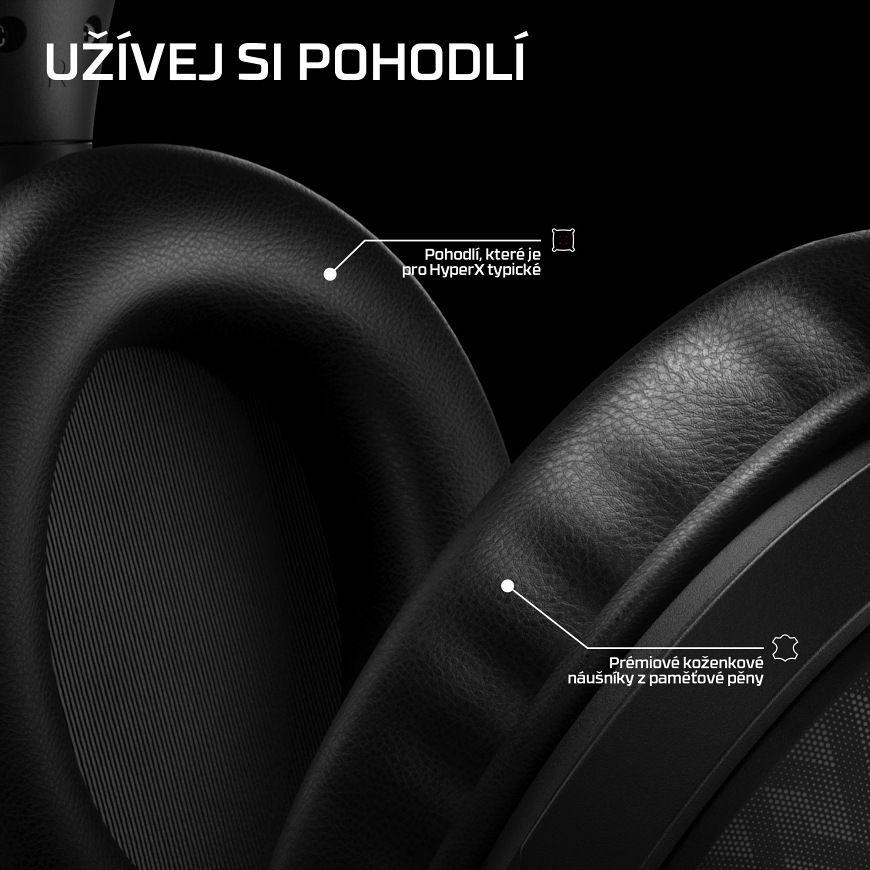 Headset HyperX Cloud Stinger 3 Wired černý Náušníky z paměťové pěny s koženkovým povrchem pro dlouhodobé pohodlí při hraní