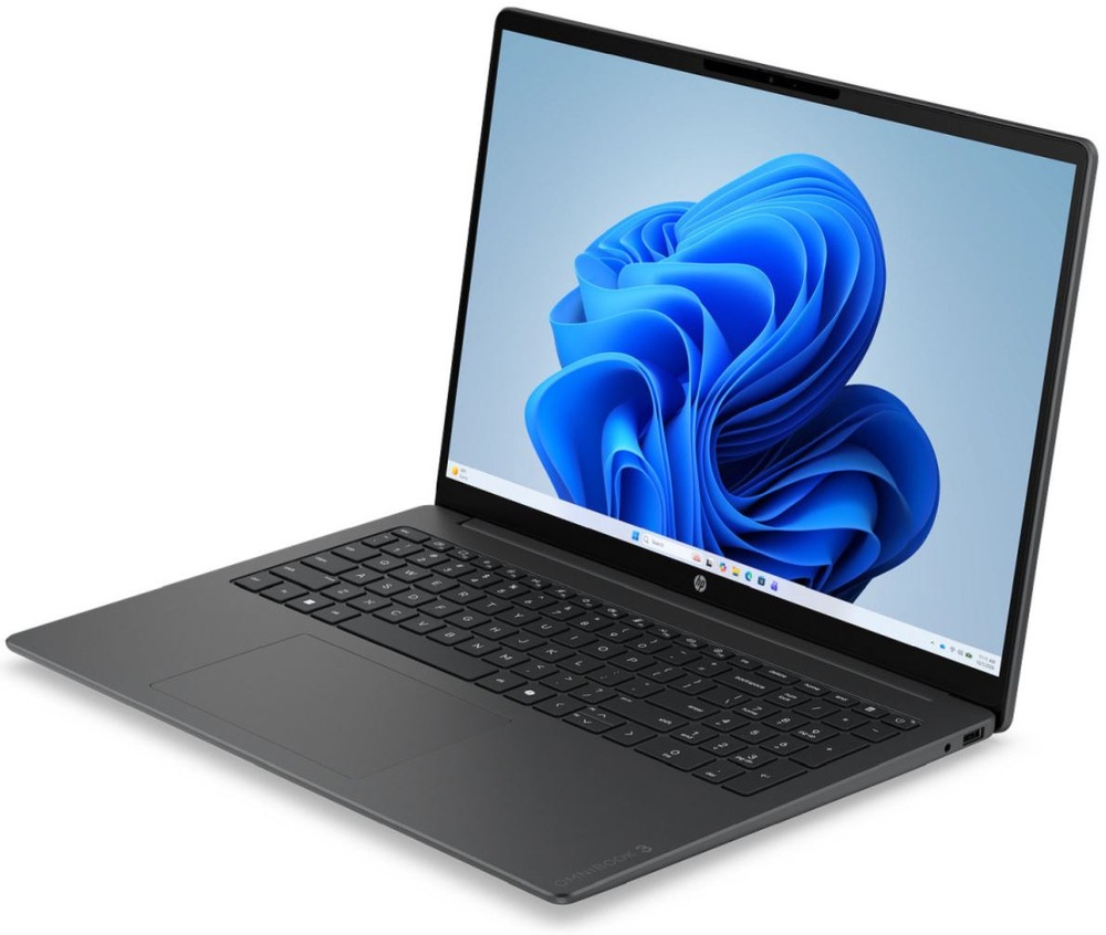 Notebook HP OmniBook 3 16-bu0011ncx + Game Pass předplatné na 2 měsíce šedý Notebook HP OmniBook 3 v provedení z bočního pohledu