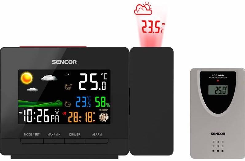 Meteorologická stanice Sencor SWS 5400, s projekcí černá Meteorologická stanice Sencor SWS 5400, s projekcí černá