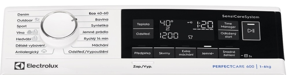 Ovládací panel Electrolux EW6TN3262C řady SensiCare 600