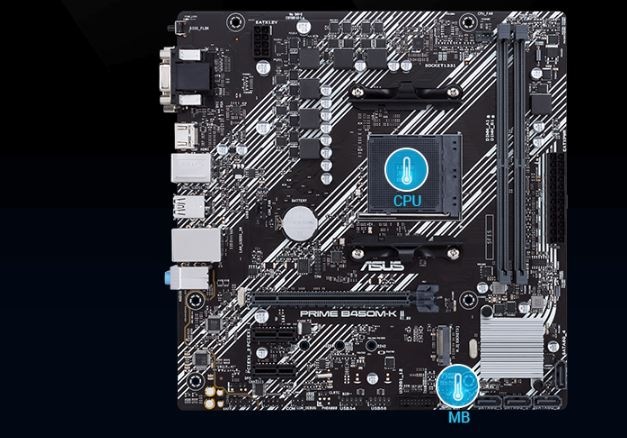 Základní deska Asus PRIME B450M-K II Základní deska Asus PRIME B450M-K II a chlazení