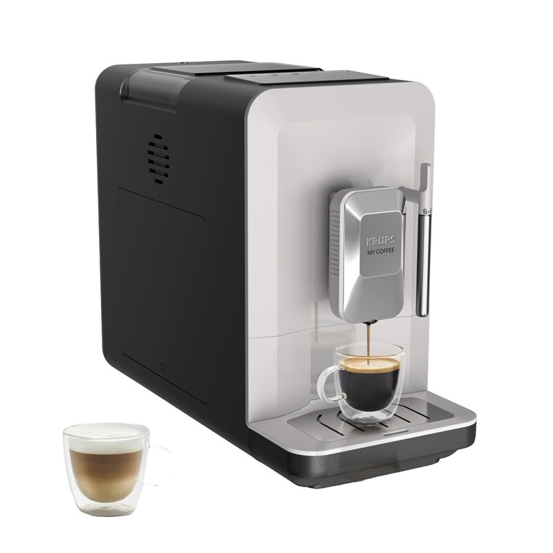 Automatický kávovar Krups EA201BE0 My Coffee Steam, šedá/černá barva.