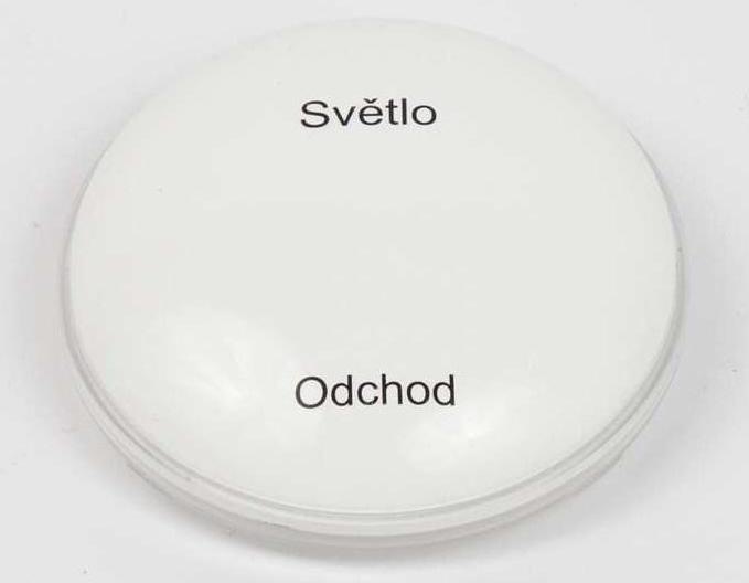 Tlačítko Fibaro Walli potištěné ODCHOD/SVĚTLO bílá