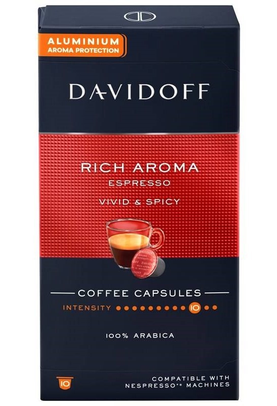 Kapsle pro espressa Davidoff Café Rich Aroma 55 g Espresso (10 ks)