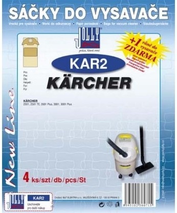 Sáčky do vysavače Jolly KAR2 pro Kärcher 2501, 2501 TE, 2601 Plus, 3001, 3001 Plus v počtu 4 ks