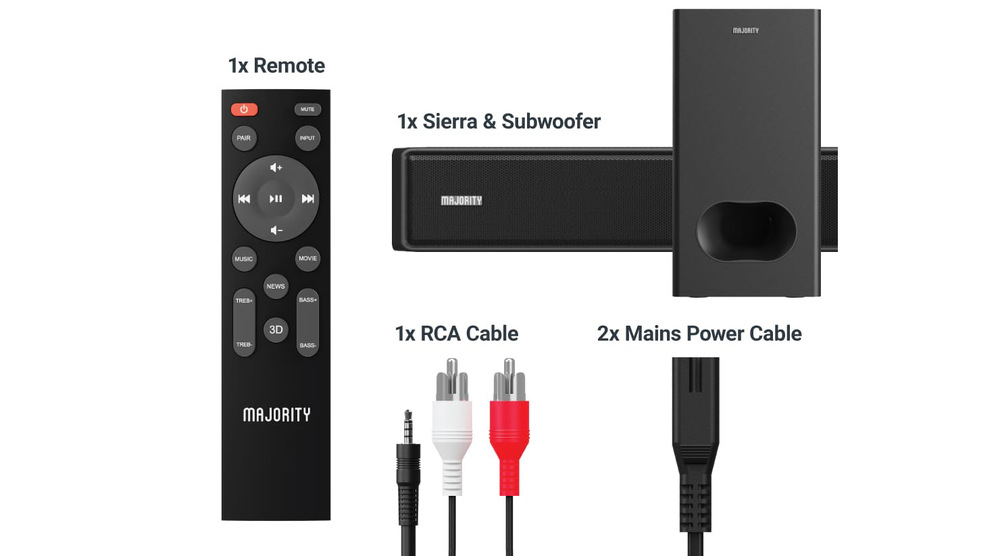 Soundbar Majority Sierra Plus černý Soundbar Majority Sierra Plus černý