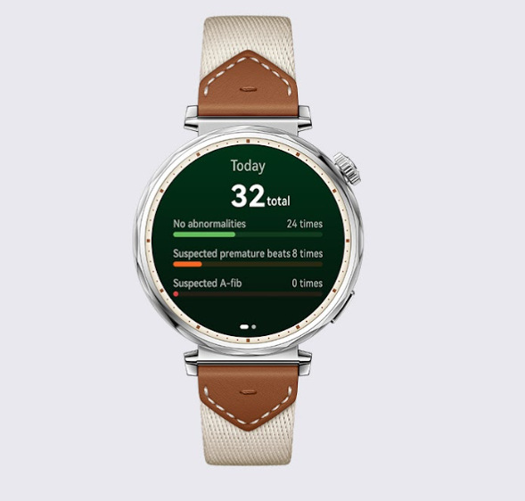 Chytré hodinky Huawei Watch GT 5 41 mm - Gold + White Composite Leather Strap