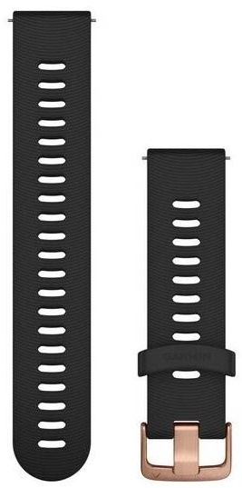 Řemínek Garmin Quick Release 20mm, silikonový černý, růžovozlatá přezka
