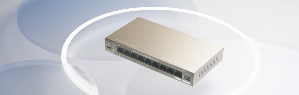 Switch Tenda TEG1110PF-8-102W šedá