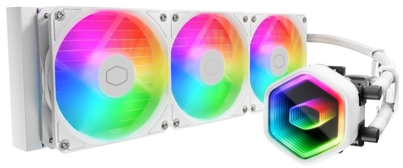 Vodní chladič s ARGB podsvícením Cooler Master MasterLiquid 360 Core II, bílá barva