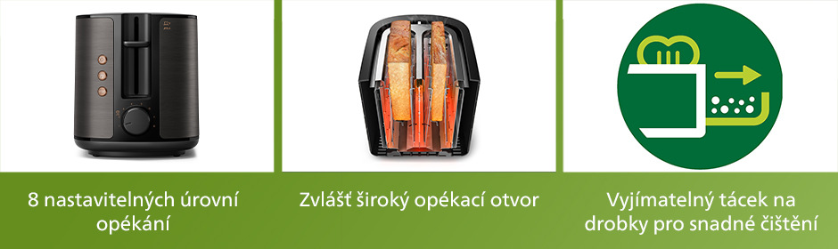 Topinkovač Philips Viva Collection HD2650/30 černý/měděný Philips HD2650/30 Viva Collection