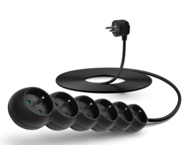 Kabel prodlužovací Connect IT 6x zásuvka, 5m černý