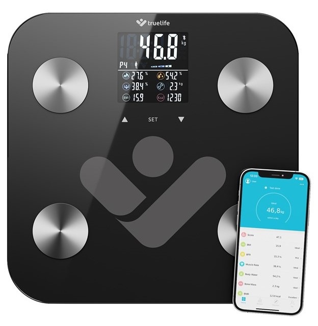 Osobní váha TrueLife FitScale W6 BT Black černá/sklo