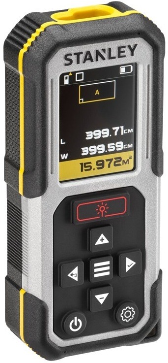 Laserový dálkoměr Stanley STAFMHT77050XJ s barevným displejem, dosah 50 m.