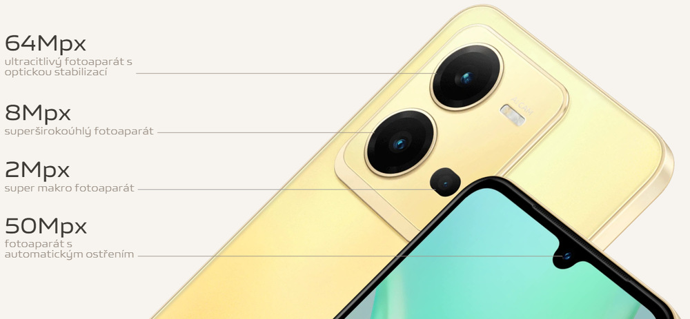 Mobilní telefon vivo X80 Lite 5G 8 GB / 256 GB zlatý