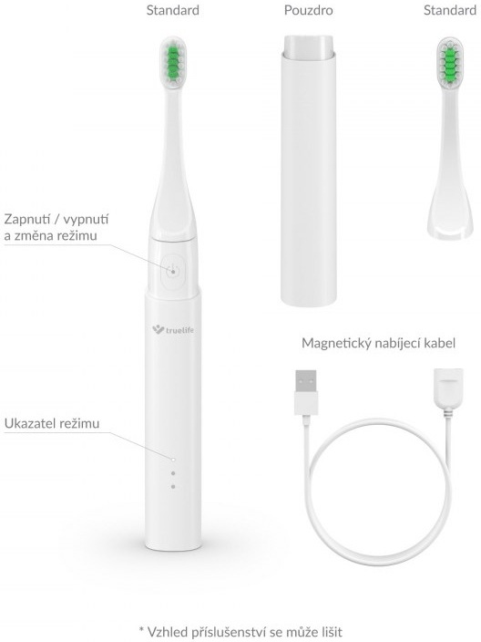 Zubní kartáček TrueLife SonicBrush T100 bílý TrueLife SonicBrush T100, bílá