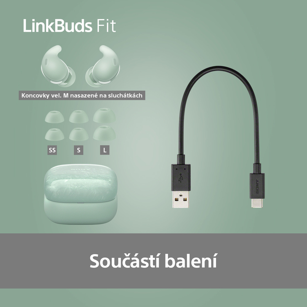 Sluchátka Sony LinkBuds Fit - zelená