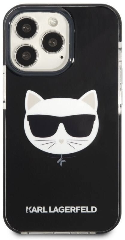 Kryt na mobil Karl Lagerfeld Choupette Head na Apple iPhone 13 Pro černý
