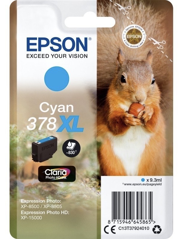 Inkoustová náplň Epson 378 XL, 830 stran azurová