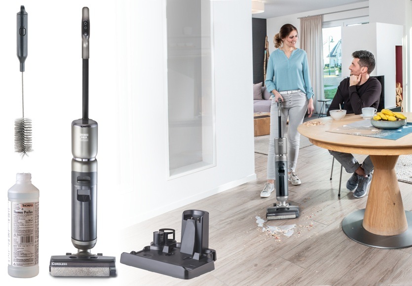 Čistič na tvrdé podlahy Thomas FloorCleaner Cordless šedý Čistič na tvrdé podlahy Thomas FloorCleaner Cordless šedý