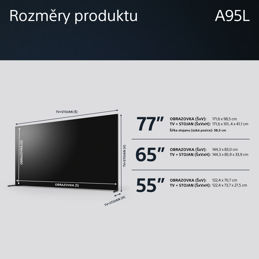 Televize Sony XR-55A95L Televize Sony Bravia, SONXR55A95L