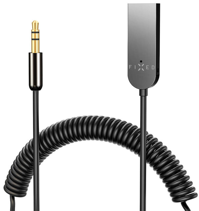 Bluetooth audio přijímač FIXED Signal Alu se zabudovaným mikrofonem šedý