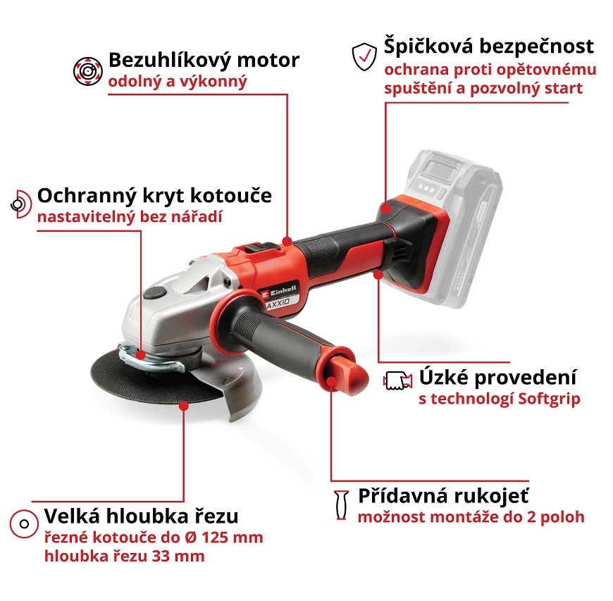 Úhlová bruska akumulátorová Einhell Professional TE-AG 18/150 Li BL (bez baterie) Úhlová bruska akumulátorová Einhell Professional TE-AG 18/150 Li BL (bez baterie)