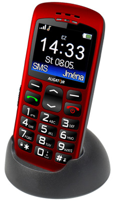 Mobilní telefon Aligator A670 Senior červený