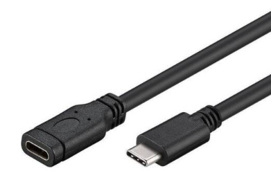 Kabel PremiumCord USB-C/USB-C, M/F, prodlužovací, 2m černý