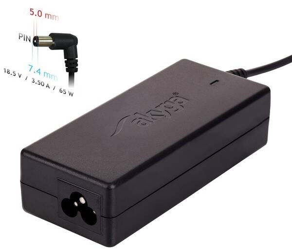 Napájecí adaptér Akyga pro notebook 18.5V/3.5A/65W 7.4x5.0 mm + pin pro HP