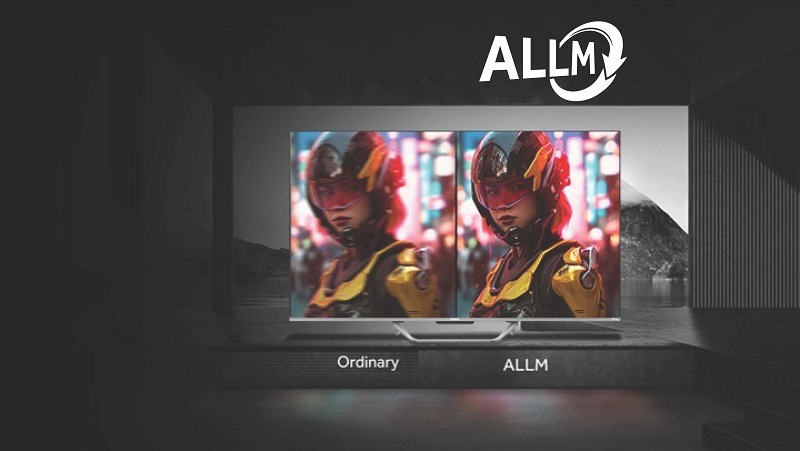 Televize Haier H43Q80FUX na televizi haier je scéna za akčního filmu, porovnání mezi standardem a funkcí allm