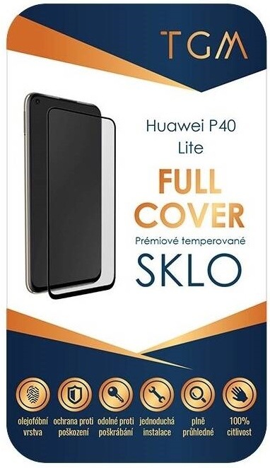 Tvrzené sklo TGM Full Cover na Huawei P40 lite černé