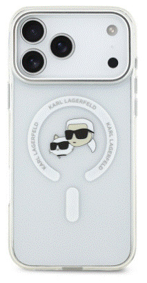 Kryt na mobil Karl Lagerfeld IML K&CH Heads Metal Frame MagSafe na Apple iPhone 17 Pro Max průhledný Kryt na mobil Karl Lagerfeld IML K&CH Heads Metal Frame MagSafe na Apple iPhone 17 Pro Max v průhledné barvě