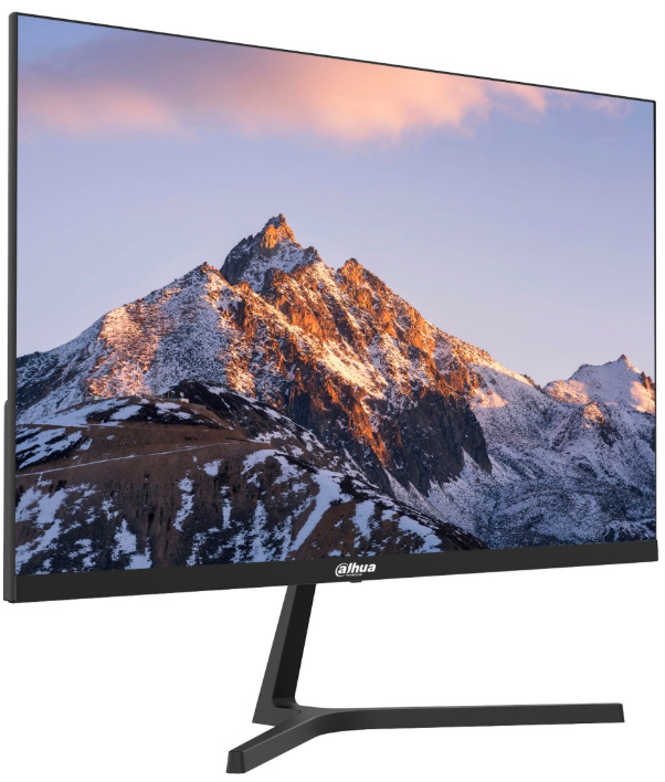 Monitor Dahua LM24-B221 černý Monitor Dahua LM24-B221 z bočního pohledu s tenkým rámečkem a IPS Full HD displejem