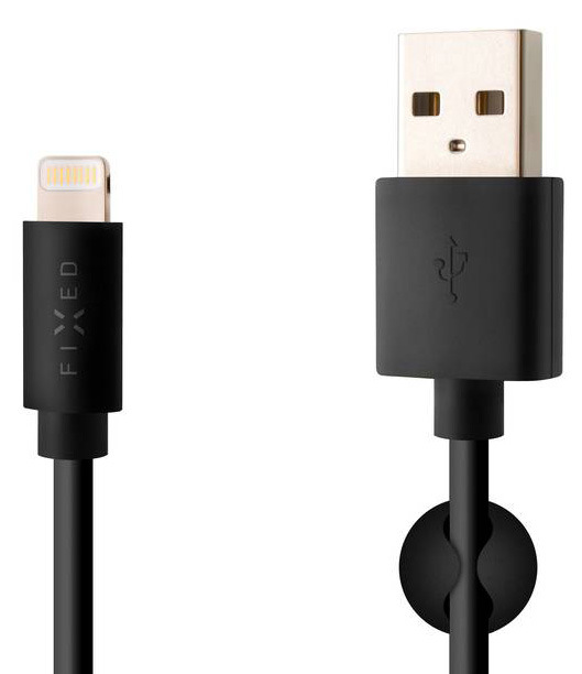 Kabel FIXED USB/Lightning, MFI, 2m černý