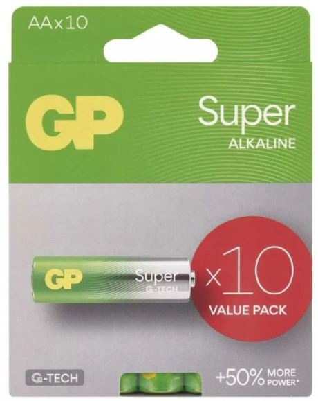 Baterie alkalická GP Super AA (LR6), 10 ks