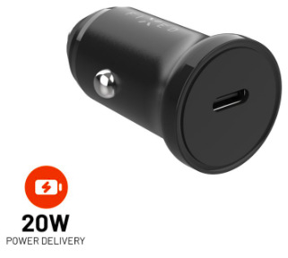 Adaptér do auta FIXED USB-C, PD, 20W - černý