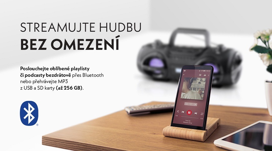 Radiopřijímač DAB+/CD GoGEN CDM 425 BTDAB černý/stříbrný Radiopřijímač GoGEN CDM 425 BTDAB, bluetooth