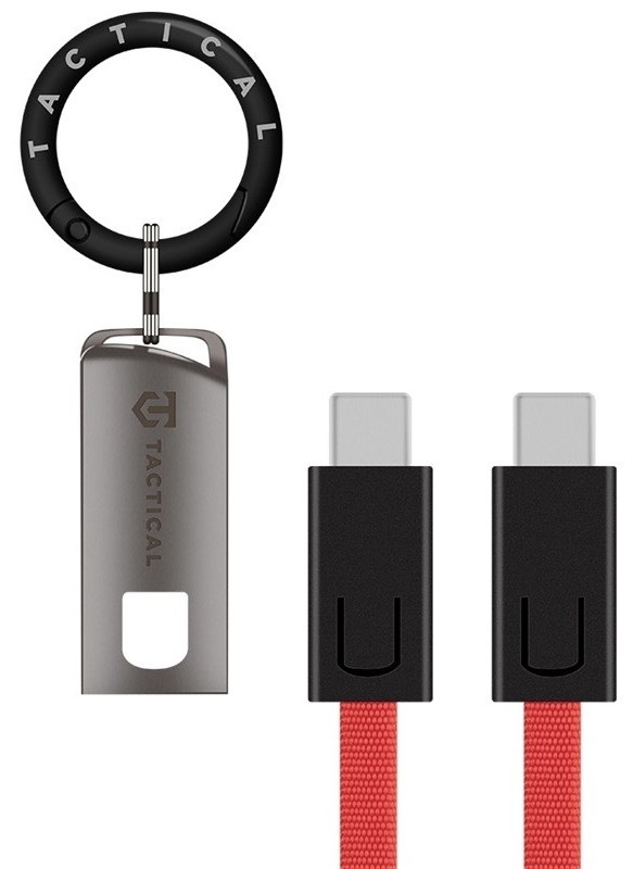Kabel Tactical OODA Loop USB-C/USB-C, červená barva