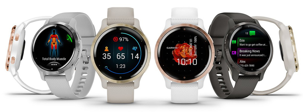 GPS hodinky Garmin Venu 2S - ZÁNOVNÍ - 12 měsíců záruka - Rose Gold/White Leather Band