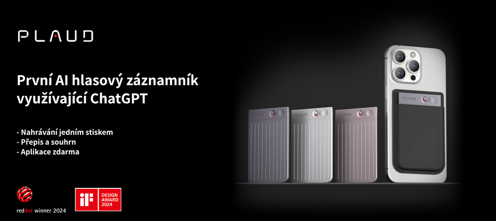 Diktafon Plaud Note AI černý