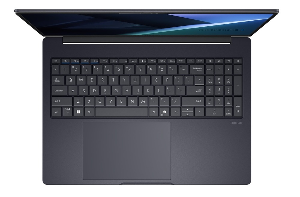 Pohled shora na klávesnici notebooku Asus ExpertBook B5
